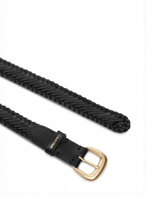 CLASSIC BUCKLE Leather belt black / antique light gold - Belts