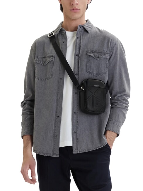 BOLD LOGO NYLON Slim Bag on black - Over-the-shoulder Bags for Men