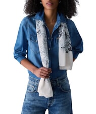 LIUJO FLOWER Scarf BLACK - Scarves - 2