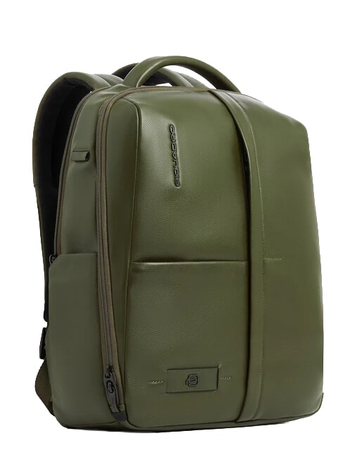 RUSSEL Leather backpack for 15.6" laptop GREEN - Laptop backpacks