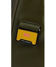 PIQUADRO RUSSEL Leather backpack for 15.6" laptop GREEN - Laptop backpacks - 5