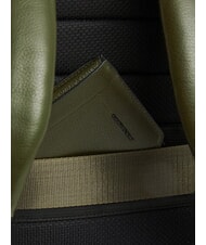PIQUADRO RUSSEL Leather backpack for 15.6" laptop GREEN - Laptop backpacks - 7