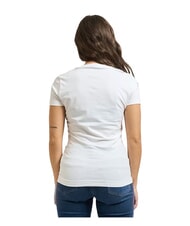 GUESS FEATHER TRIANGLE Cotton T-Shirt purwhite - T-shirt - 2
