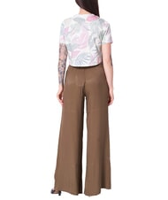 GUESS SCRIPT CROP Cotton T-Shirt choco jungle print s - T-shirt - 2