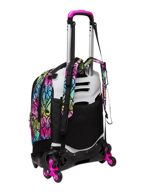 COLOUR EXPRESSION 3-wheel trolley backpack, removable RHODAMINE RED - Backpack trolleys