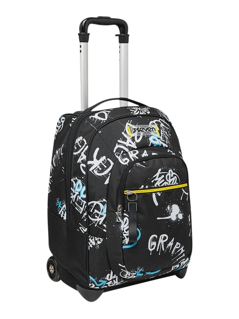 GRAFFITI BOY 2-wheel trolley backpack, fixed Black - Backpack trolleys