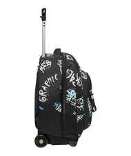 SEVEN GRAFFITI BOY 2-wheel trolley backpack, fixed Black - Backpack trolleys - 2