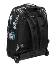 SEVEN GRAFFITI BOY 2-wheel trolley backpack, fixed Black - Backpack trolleys - 5