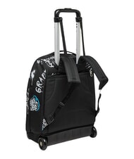 SEVEN GRAFFITI BOY 2-wheel trolley backpack, fixed Black - Backpack trolleys - 7