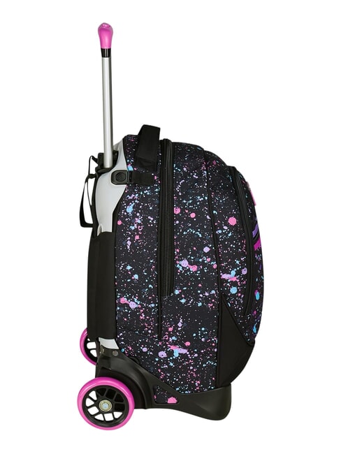 NEW TECH GIRL Removable 2-wheel trolley backpack Black - Backpack trolleys