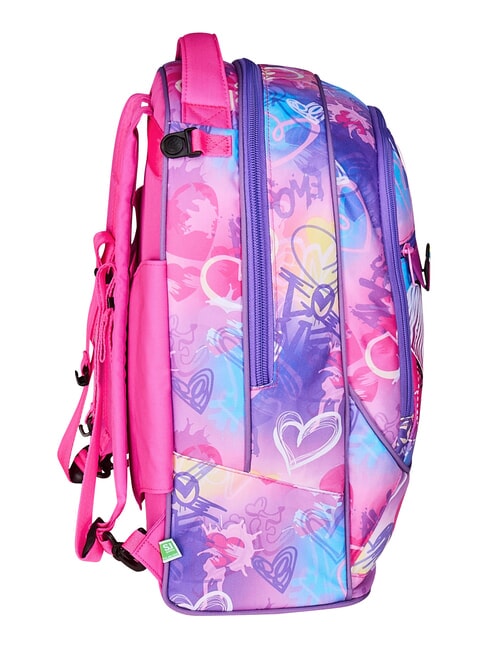 TINYPATCH GIRL 3-wheel trolley backpack, removable BLACK STRIPED FOREST - Backpack trolleys