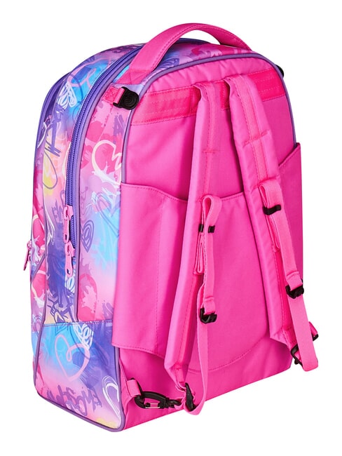 TINYPATCH GIRL 3-wheel trolley backpack, removable BLACK STRIPED FOREST - Backpack trolleys