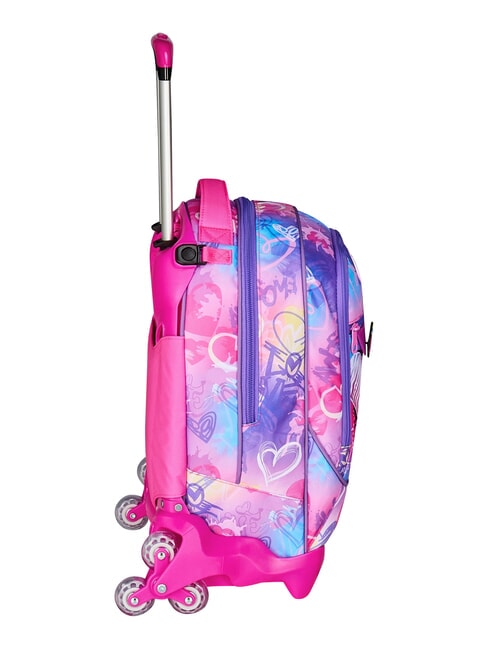 TINYPATCH GIRL 3-wheel trolley backpack, removable BLACK STRIPED FOREST - Backpack trolleys