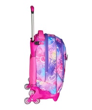 SJGANG TINYPATCH GIRL 3-wheel trolley backpack, removable BLACK STRIPED FOREST - Backpack trolleys - 2