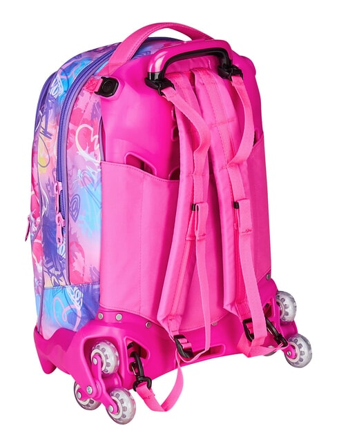 TINYPATCH GIRL 3-wheel trolley backpack, removable BLACK STRIPED FOREST - Backpack trolleys