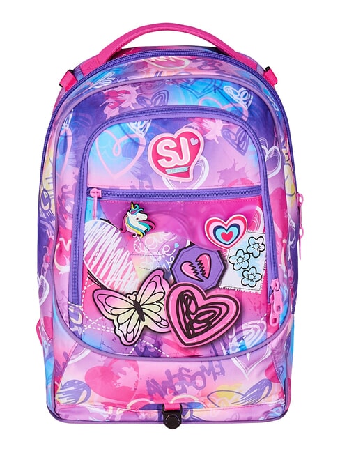 TINYPATCH GIRL 3-wheel trolley backpack, removable BLACK STRIPED FOREST - Backpack trolleys