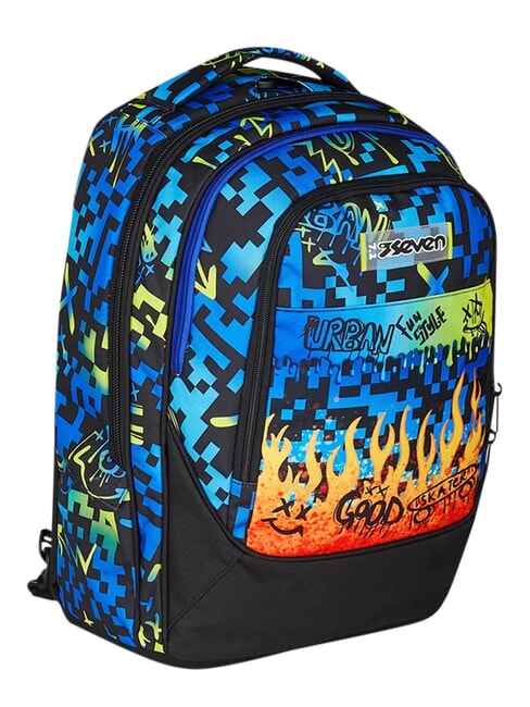 SCRIBBLED FLAME Removable 2-wheel trolley backpack PINENEEDLE - Backpack trolleys