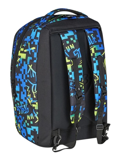 SCRIBBLED FLAME Removable 2-wheel trolley backpack PINENEEDLE - Backpack trolleys