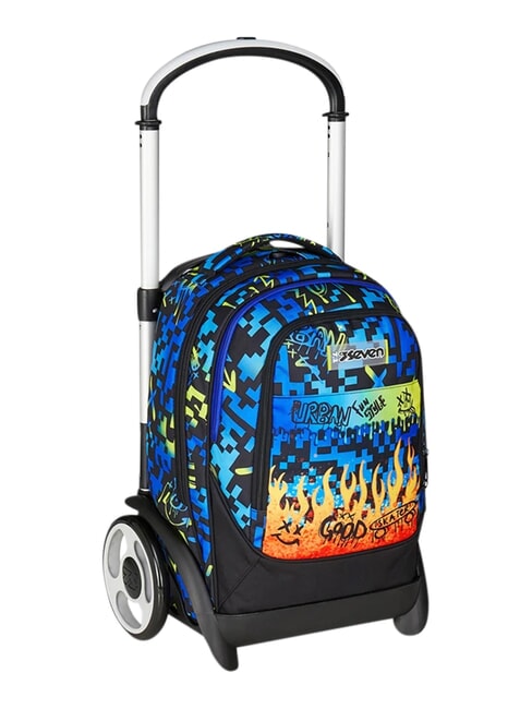 SCRIBBLED FLAME Removable 2-wheel trolley backpack PINENEEDLE - Backpack trolleys