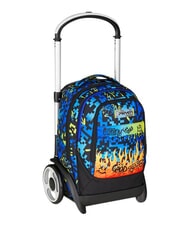 SEVEN SCRIBBLED FLAME Removable 2-wheel trolley backpack PINENEEDLE - Backpack trolleys - 8