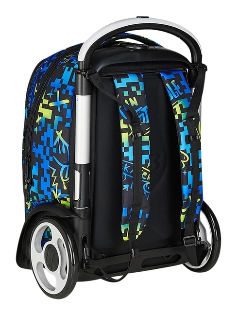 SCRIBBLED FLAME Removable 2-wheel trolley backpack PINENEEDLE - Backpack trolleys