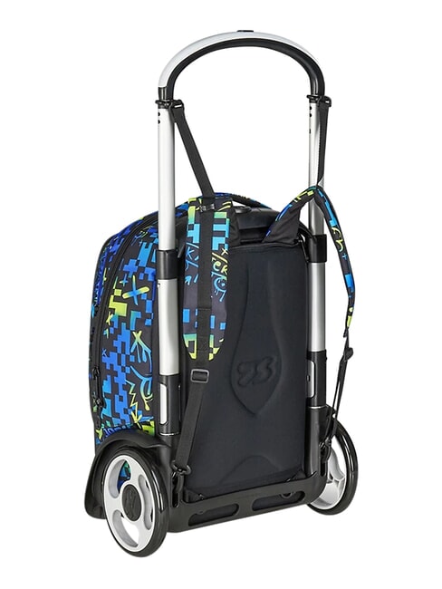 SCRIBBLED FLAME Removable 2-wheel trolley backpack PINENEEDLE - Backpack trolleys
