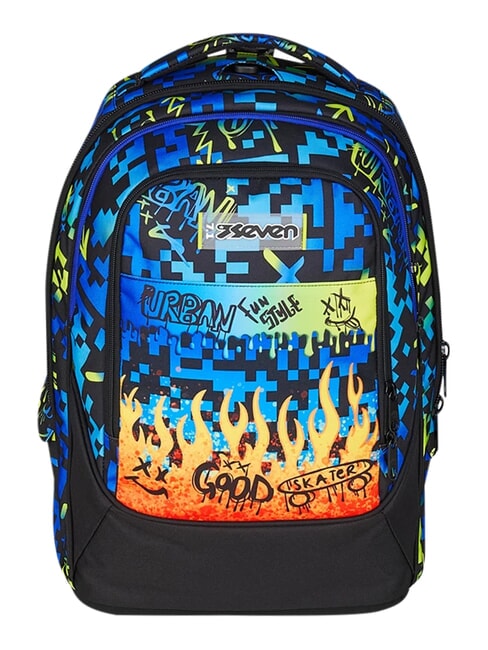 SCRIBBLED FLAME Removable 2-wheel trolley backpack PINENEEDLE - Backpack trolleys
