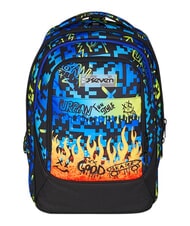 SEVEN SCRIBBLED FLAME Removable 2-wheel trolley backpack PINENEEDLE - Backpack trolleys - 13