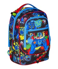 SJGANG GAME-LED 3-wheel trolley backpack, removable FIERY RED - Backpack trolleys - 11