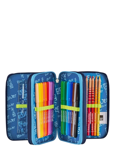 SJ EVER 3-zip pencil case bluebell turquoise - Cases and Accessories