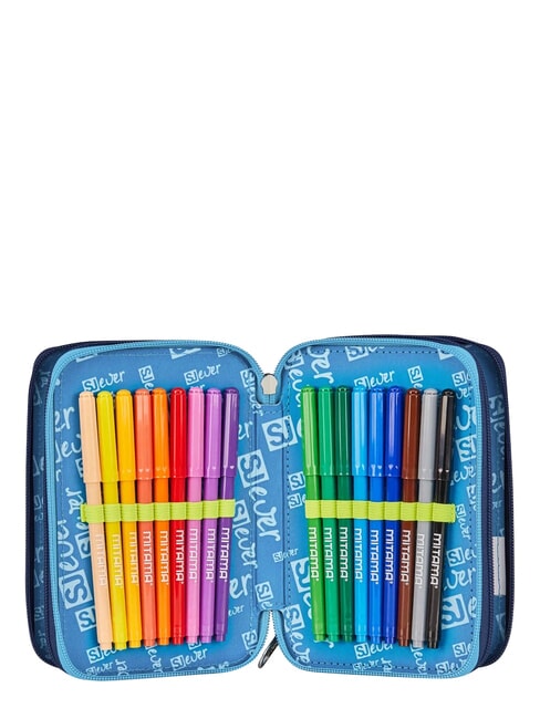 SJ EVER 3-zip pencil case bluebell turquoise - Cases and Accessories