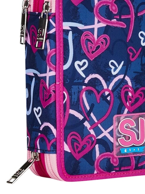 DOODLE HEART 3-zip pencil case truenavy - Cases and Accessories
