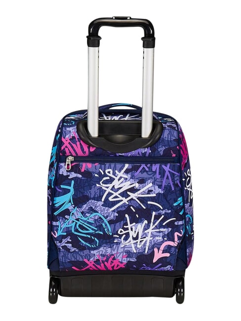GRAFFITIMIX 2-wheel trolley backpack, fixed BLUE POLITE - Backpack trolleys