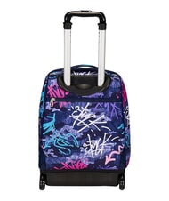 SEVEN GRAFFITIMIX 2-wheel trolley backpack, fixed BLUE POLITE - Backpack trolleys - 3