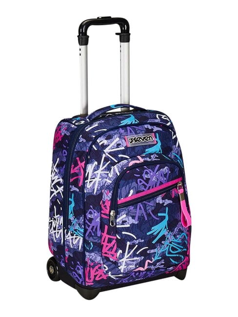 GRAFFITIMIX 2-wheel trolley backpack, fixed BLUE POLITE - Backpack trolleys