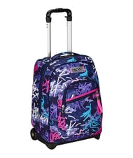 SEVEN GRAFFITIMIX 2-wheel trolley backpack, fixed BLUE POLITE - Backpack trolleys - 4