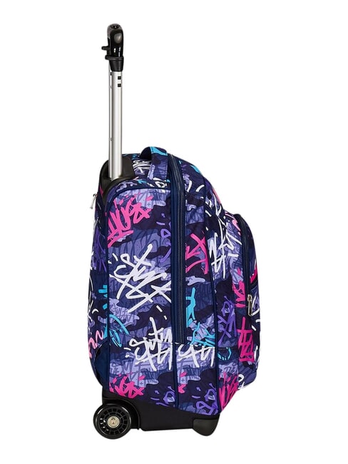 GRAFFITIMIX 2-wheel trolley backpack, fixed BLUE POLITE - Backpack trolleys