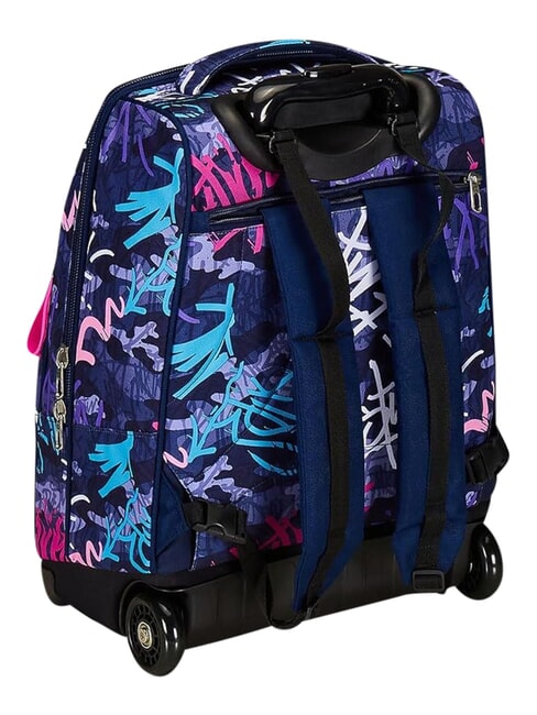 GRAFFITIMIX 2-wheel trolley backpack, fixed BLUE POLITE - Backpack trolleys