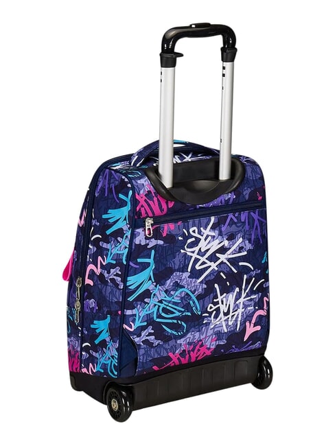 GRAFFITIMIX 2-wheel trolley backpack, fixed BLUE POLITE - Backpack trolleys