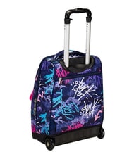 SEVEN GRAFFITIMIX 2-wheel trolley backpack, fixed BLUE POLITE - Backpack trolleys - 7
