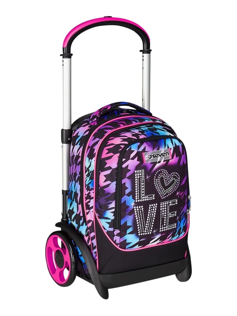 GLOW LOVE Removable 2-wheel trolley backpack Black - Backpack trolleys