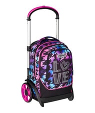 SEVEN GLOW LOVE Removable 2-wheel trolley backpack Black - Backpack trolleys - 4