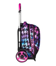 SEVEN GLOW LOVE Removable 2-wheel trolley backpack Black - Backpack trolleys - 2
