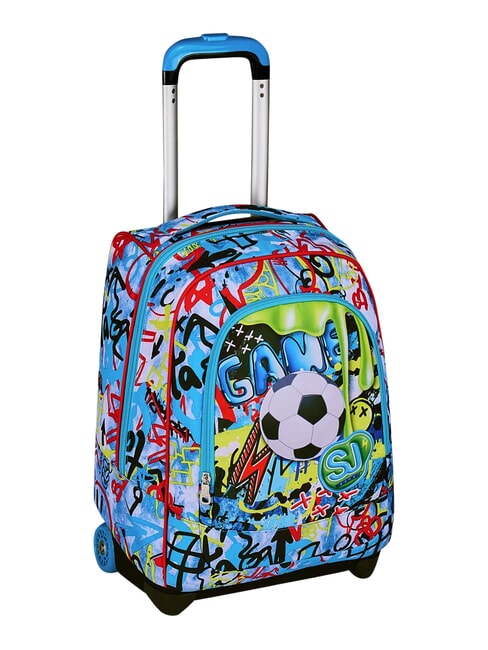 JUNIOR 2-wheel trolley backpack, fixed Black - Backpack trolleys