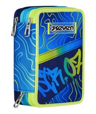 SEVEN GET TOGETHER 3-zip pencil case Bluedeep - Cases and Accessories - 7