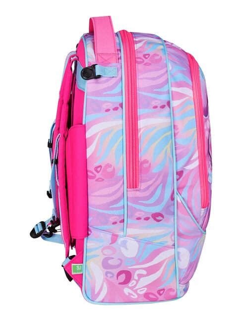 PLUSHY RABBIT 3-wheel trolley backpack, removable pink doll - Backpack trolleys