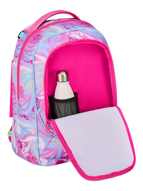 PLUSHY RABBIT 3-wheel trolley backpack, removable pink doll - Backpack trolleys