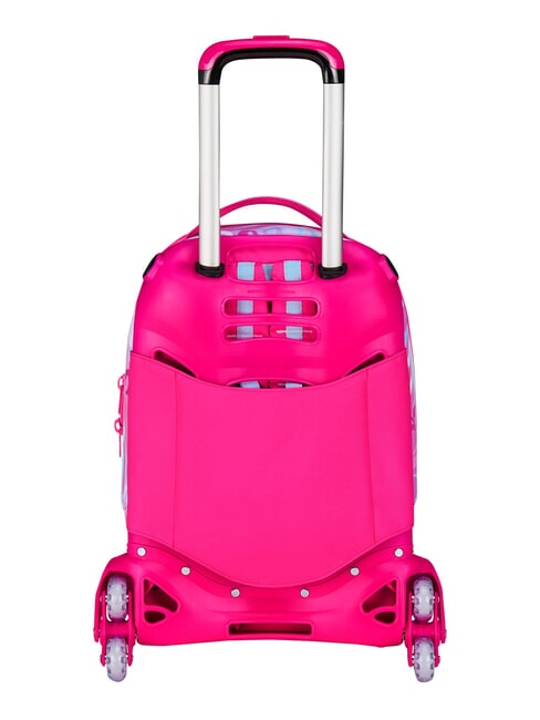 PLUSHY RABBIT 3-wheel trolley backpack, removable pink doll - Backpack trolleys