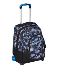 SEVEN HUE E WRITES 2-wheel trolley backpack, fixed reflex blue - Backpack trolleys - 3