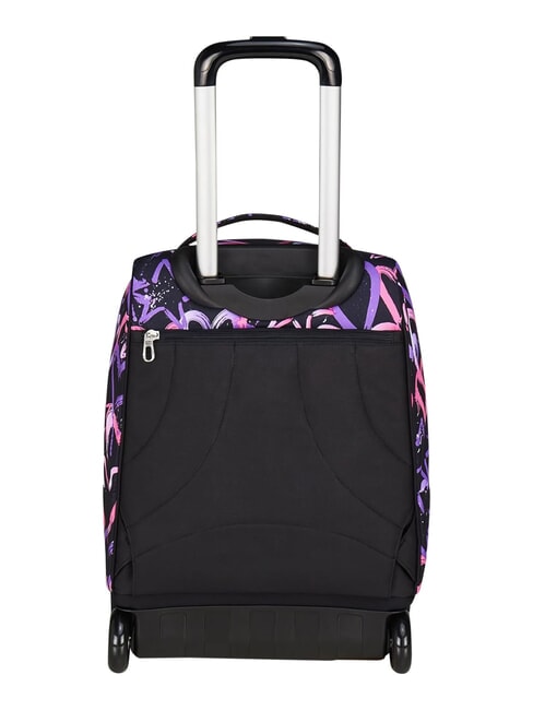 LOVELY ELEMENTS 2-wheel trolley backpack, fixed pink strawberry - Backpack trolleys